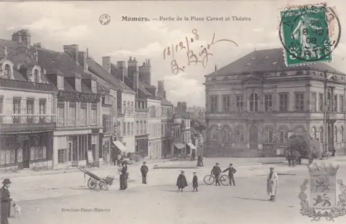 FRANKREICH - Mamers, Partie de la Place Carnot et Theatre 1908