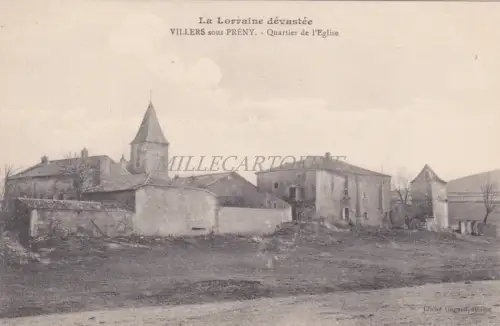 FRANKREICH - Verwüstetes Lothringen, Villers sous Prény, Kirchenviertel WWI