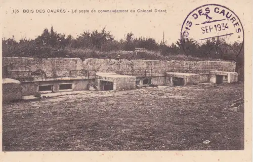 FRANKREICH - Bois des Caures, Kommandoposten von Colonel Driant WWI 1934 Mark