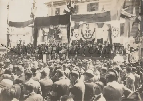 SANTHIA' - Emanuele Filiberto Savoia eröffnet Gefallenen Denkmal 1923 Foto Santhià