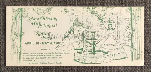 NEW ORLEANS 46TH ANNUAL SPRING FIESTA 1982 Illustrated Depliant