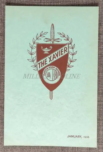 THE XAVIER - High School Coat of Arms, Cardboard January 1936