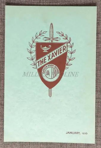 THE XAVIER - High School Wappen, Karton Januar 1936