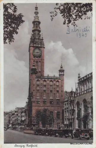 * DEUTSCHLAND / POLEN - Danzig - Rathaus 1940 Interessante italienische Post WWII