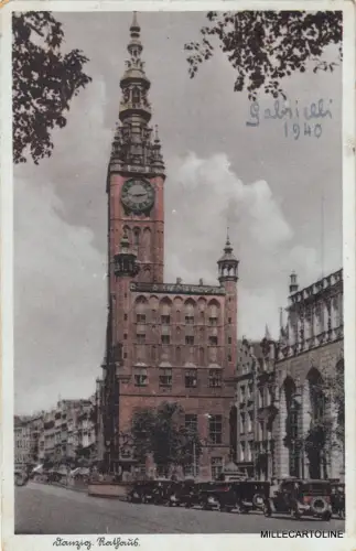 * DEUTSCHLAND / POLEN - Danzig - Rathaus 1940 interessante italienische Post WWII