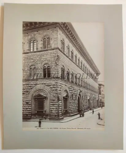 FLORENZ - Via Cavour Palazzo Riccardi, Fotoalbumina auf Karton, Alinari