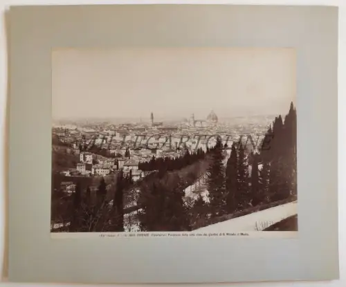 FLORENZ - Panorama von San Miniato al Monte, Fotoalbumina auf Karton, Alinari