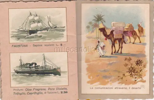 * KALENDER - Satinine - Parfums, Züge und Schiffe - Ill.PR 1910