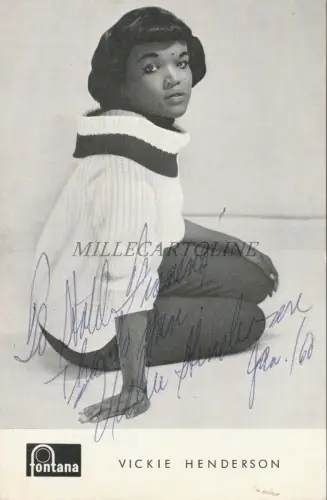 VICKIE HENDERSON - amerikanische Tänzerin, Sängerin, Schauspielerin - Fontana 1960 Autogramm