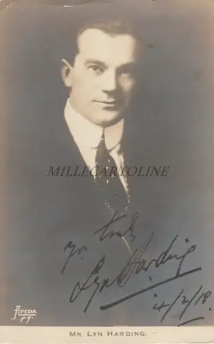 LYN HARDING - Welsh Actor 1918 Apeda NY - Autogramm