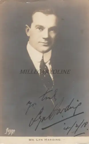 LYN HARDING - Welsh Actor 1918 Apeda NY - Autograph