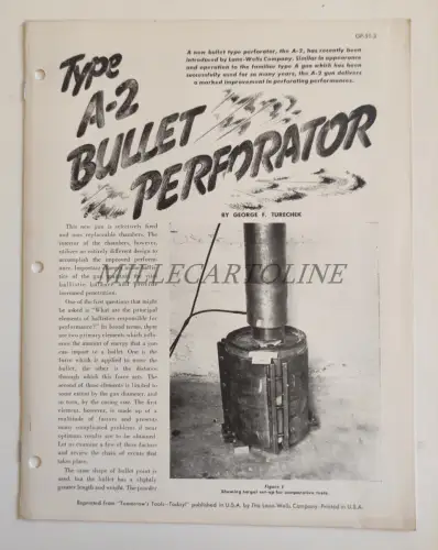 LANE WELLS COMPANY HOUSTON TEXAS - Type A2 Bullet Perforator