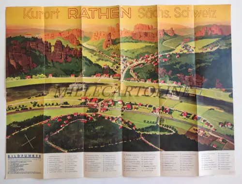 RATHEN - Sachs Schweiz, illustrierte Karte