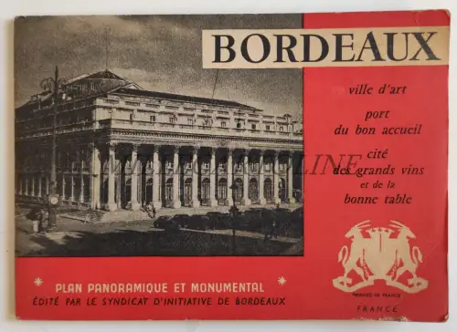 BORDEAUX FRANKREICH - Plan Panoramique et Monumental mit faltbarer illustrierter Karte