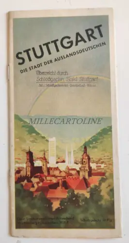 STUTTGART DEUTSCHLAND - Tourismusprospekt mit Illustration und Fotos 1938