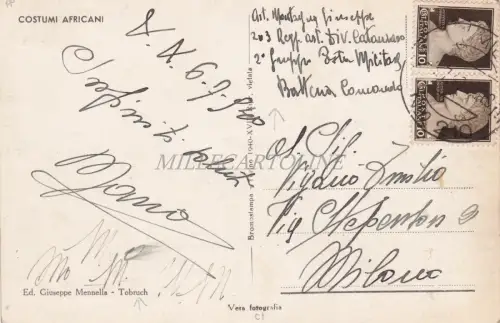 LIBYEN - Costumi Africani - Mennella Tobruch Foto Postkarte 1940