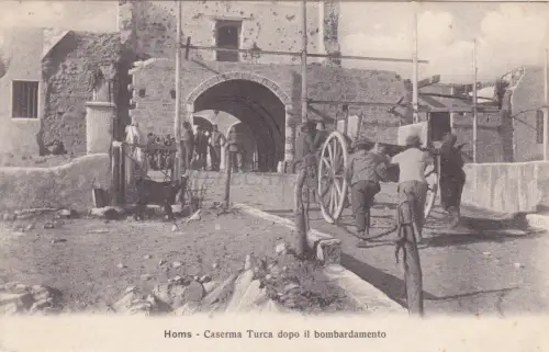 LIBYEN - Homs - Türkische Kaserne nach der Bombardierung 1913