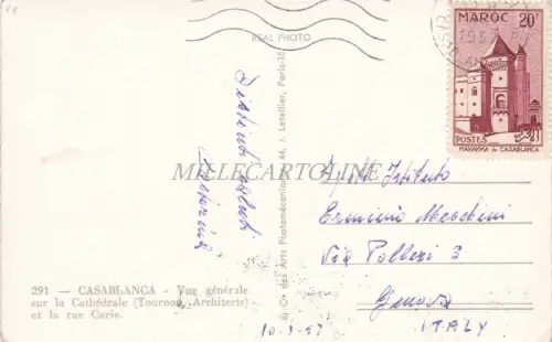 MAROKKO - Casablanca - Gesamtansicht der Kathedrale - Foto Postkarte 1957