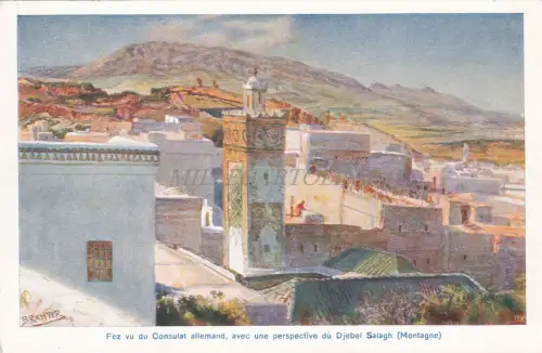 MAROKKO - Fez vom Deutschen Konsulat gesehen, mit Djebel Salagh - B. Richter