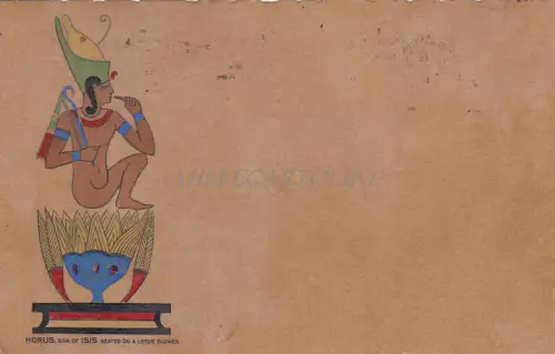 ÄGYPTEN - Horus, Sohn der Isis, sitzend auf einer Lotusblume 1923