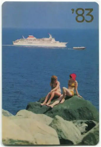 Taschenkalender 1983, von Black Sea Shipping Company, Schiff und Mädchen (14) m