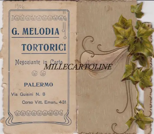 Kleiner Kalender mit Taschenkalender 1906 - Palermo G. Melodia Tortorici