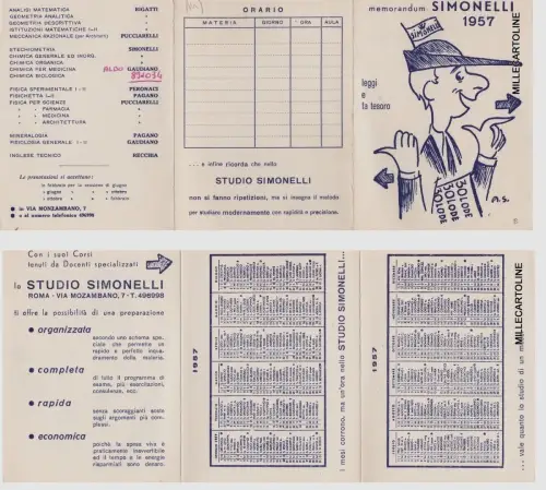 # UNIVERSITÄTSMEMORANDUM MIT KALENDER 1957