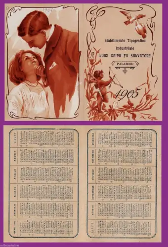 #PALERMO: CALENDARIETTO -Luigi Caipa fu Salvatore -1905