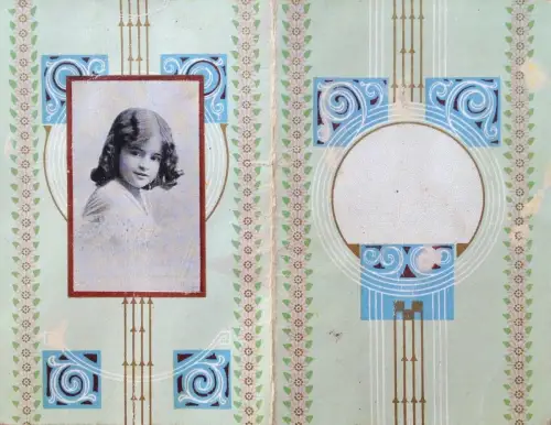 § KALENDER 1924 - JUGENDSTIL GRAFISCHE ELEMENTE UND MÄDCHENFOTO