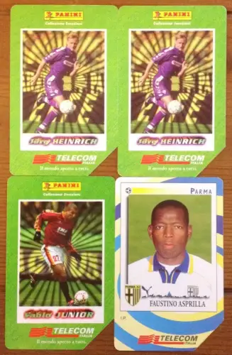 § PANINI - 4 TELEFONKARTEN 1997/99 MIT WERBEFIGUREN