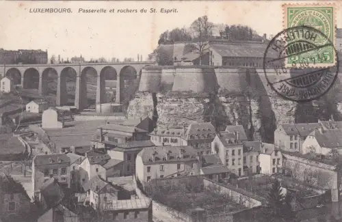 LUXEMBURG - Passerelle et rochers du St. Esprit 1908