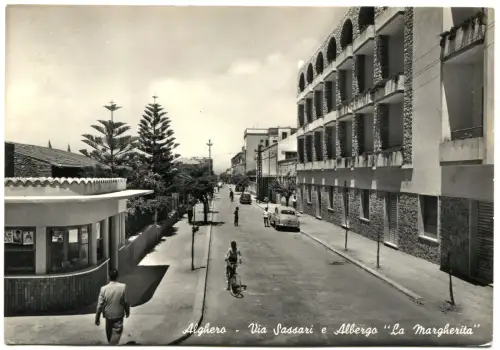 ALGHERO, VIA SASSARI UND HOTELGO LA MARGHERITA, MAX FRÜHE 60er Jahre