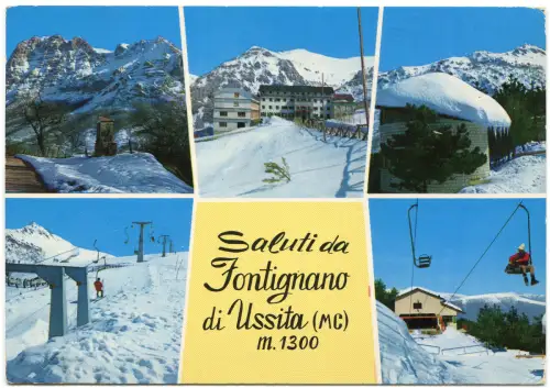 FONTIGNANO DI USSITA (MAZERIERT), GRUSS AUS, MIT 5 ANSICHTEN, 1980