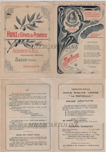 1904 La Provençale - Olivenöl Salone de Provence, Werbeprospekt