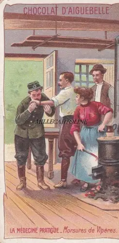 Werbefigur für Chocolat d'Aiguebelle (was tun bei Viperbiss)