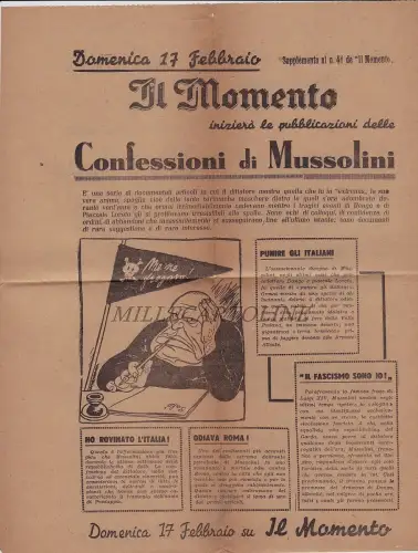 FASCHISMUS: 1946 Flyer Der Moment wird veröffentlicht. de Confessioni di