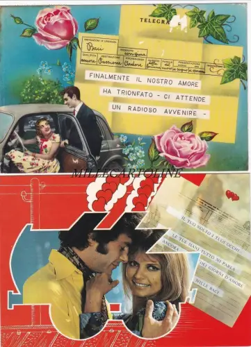 Verliebt - Liebe - 7 Kart. von Liebestlegrammen 80er Jahre