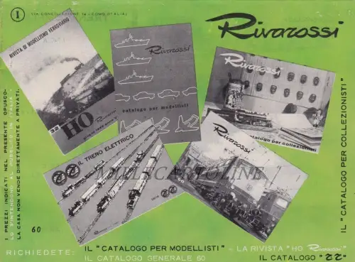 Modelleisenbahn - Rivarossi Liste 16 Seiten mit vielen Bildern von..