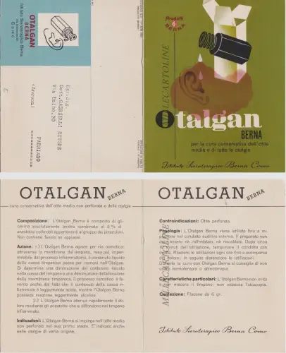 medizinische Werbung: Faltblatt Otalgan Produkte Bern 1951