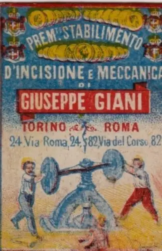 Werbung: Turin / Rom 1880 lithogr. aus Streichholzschachtel...