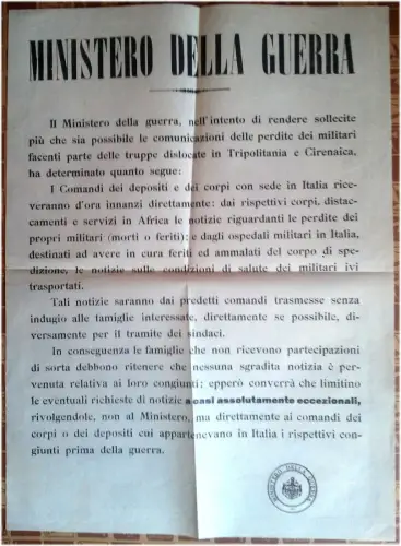 WANDBILD, KRIEGSMINISTERIUM, LECKKOMMUNIKATION TRIPOLITANIEN CYRENAIC m