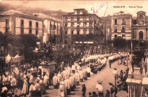 #SORRENTO: PIAZZA TASSO - 1908 PROZESSIONE