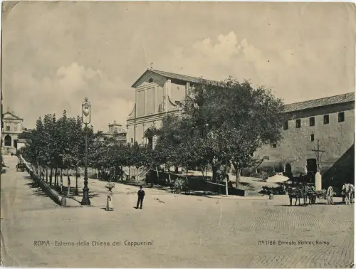 ROM, AUSSEN KAPUZINERKIRCHE, FOTODRUCK 24 X 18, E. RICHTER m