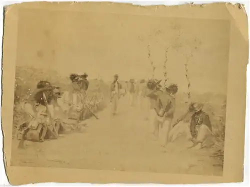 REPRODUKTION FOTO AUF KARTON, GEMÄLDE ENDE 800, KUNST, PAUSIERTE ZIELSCHÜTZEN m