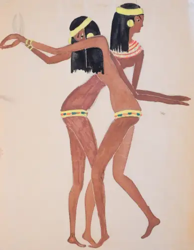 POCHOIR - 1930 Ägyptischer Tanz