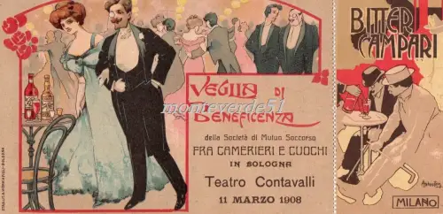 HOHENSTEIN - BOLOGNA 1908 Benefizwache Soc. M.S. zwischen Kellnern und Köchen