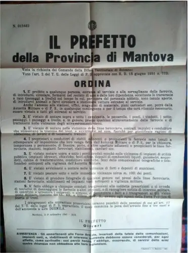 WANDBILD, ORDEN PRÄFEKT PROVINZ MANTUA, SET 1941 m