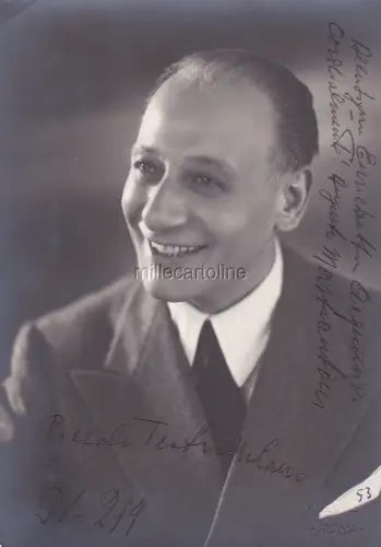 * AUGUSTO MASTRANTONI - Schauspieler, Piccolo Teatro di Milano - Foto mit Signatur