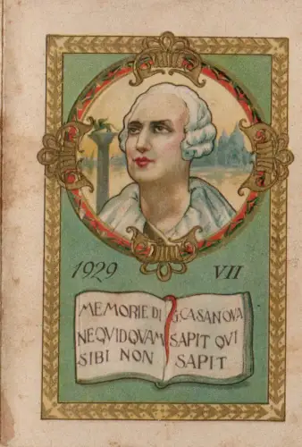 1929 Memorie di Giacomo Casanova, Venedig - Kalender Aufl. Valli parfumi