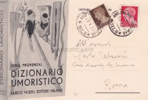 DINO PROVENZAL - AUTOGRAMMKARTE WERBUNG FÜR SEIN BUCH A ON. DELCROIX 1935